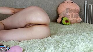 stepsister pissing in latex gloves with butt plug and masturbating