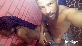 Perverted stepdaughter offers anal on a bench to sneaky stepdad Leo Ogro.