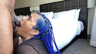Sloppy Blowjob By Blue Hair Throatgoat