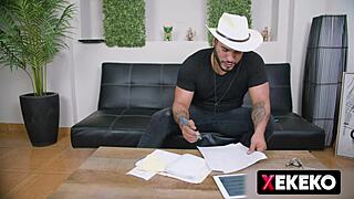 Young Peruvian Pays Rent With Cumshot Orgasm