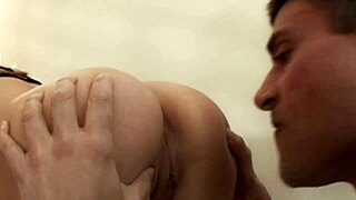 Ariel Rose, an American-born Asian teen, delivers intense blowjobs and handjobs to a massive interracial cock in a one-on-one encounter