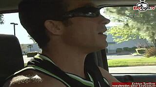 brunette milf with big boobs enjoys hard cock after pickup