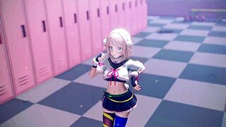 Blonde Shigure Ui Performs Exciting Striptease Dance!