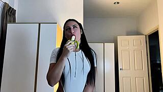 Did she tease you with banana and whipped cream before taking cock?