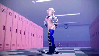 Blonde Shigure Ui Performs Exciting Striptease Dance!