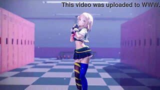 Blonde Shigure Ui Performs Exciting Striptease Dance!