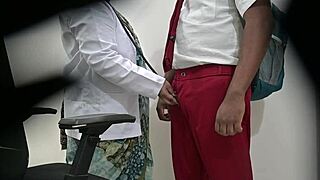 Lady doctor checks school student's private area closely