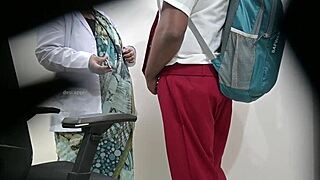 Lady doctor checks school student's private area closely