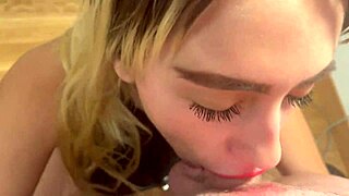 Wife Swallowing Cum After Sloppy Blowjob