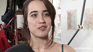 Effie rubs her hairy pussy to orgasm