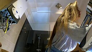 Does this blonde wife look hot in her short miniskirt with white panties underneath?