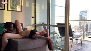 sunset creampie in la with intense licking and cowgirl riding. screaming echoes through the night.