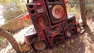 Couple Blows on Ibiza Beach with Public Walk