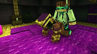 Block Woman Gets Bent Over by Block Man in Wild Action