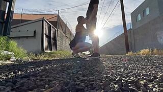 wanna see that blonde pussy get eaten in public?