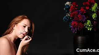 centerfold gets cumshot on face