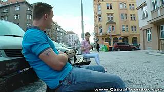 Damn, teeny Elly Justin gets picked up for wild casual sex action!