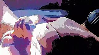 Wow, Bad Wolf28 goes wild with outdoor handjob massage!