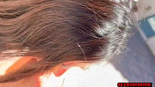 Hot 19-year-old Latina sucks me off in backyard