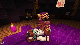 Block Woman Gets Bent Over by Block Man in Wild Action