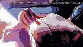 Wow, Bad Wolf28 goes wild with outdoor handjob massage!