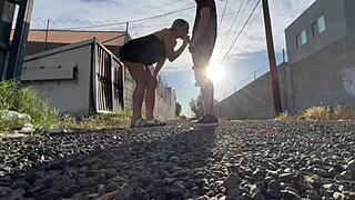 wanna see that blonde pussy get eaten in public?