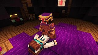 Block Woman Gets Bent Over by Block Man in Wild Action