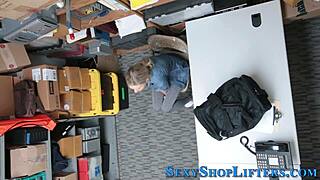 Naughty shoplifter gets cumshot caught