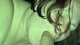 Pregnant MILF with big tits gets blowjob