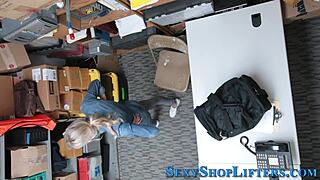 Naughty shoplifter gets cumshot caught