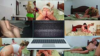 A couple passionately fucking pregnant stepdaughter with big ass in hot shower! 🔥