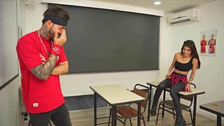 petite horny student seduces me with delicious blowjob, gives juicy pussy to pass class