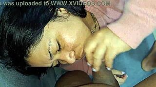 Stepmom's Latina lips on my cock drive me wild with desire