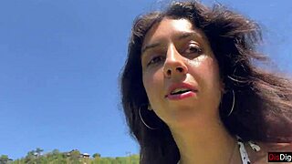 Hottie Sucks Dick on Public Beach, Walks with Cum Face