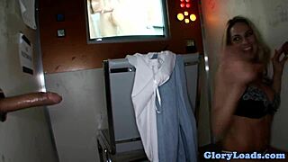 Glamour babe gets drilled doggystyle at gloryhole