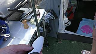 Trashy Kiwi Milf Trailer's Blatant Public Display at Holiday Park