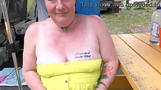 Trashy Kiwi Milf Trailer's Blatant Public Display at Holiday Park