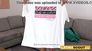 Amateur Latina babe endures rough anal at casting