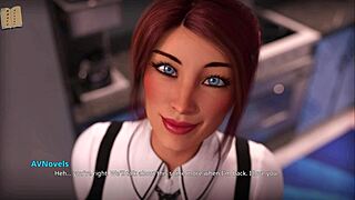 Curvy 3d character in cute outfit wows with her fat figure