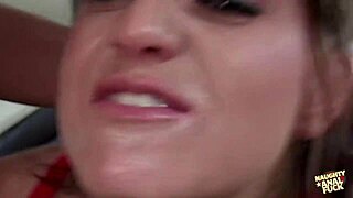 slutty brunette fingers her pussy while big cock drills anally