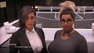 Curvy 3d character in cute outfit wows with her fat figure