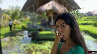 wow, public cumwalk in cafe with sperm on face eating pasta carbonara!