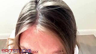 British Teen Sucks Cock Hard in Polo Shirt Foreplay