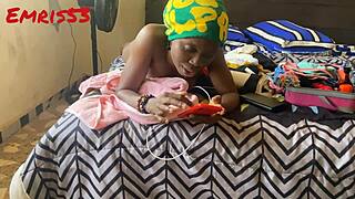 I watch petite Lagos teen twerk for big black cock in quickie