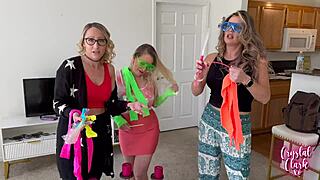 Stepmoms and Step-Aunts in Epic EDC Weekend Blowjob Frenzy