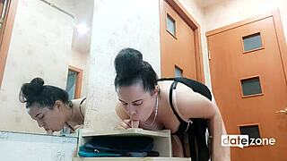 Alone MILF Rides Small Sex Toy To Orgasm While Rubbing Clit