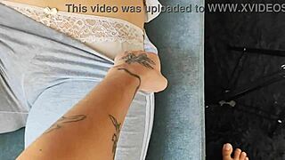 Milf Admiring Spectacular Figure In Tight Leggings Homemade