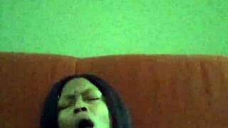 Ebony Woman Making Herself Creamy with Hairy Pussy