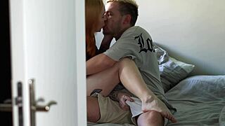 Captured hot couple's airbnb fuck, pov teen moaning 😍