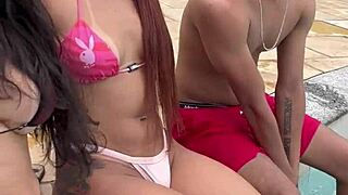 hot boy flirts at pool, sex in room